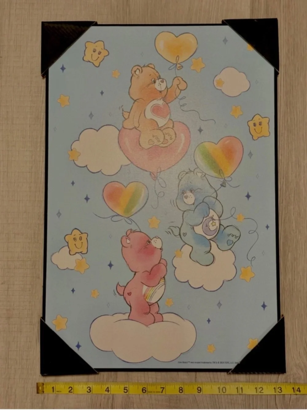 Care Bears Premium Wooden Wall Art Decor Pastel Kawaii Coquette Sketch Artsy New